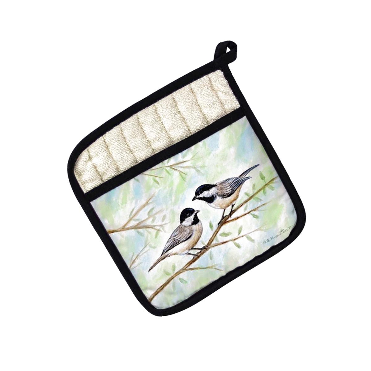 Picture of Betsy Drake PT638 Dicks Chickadees Pot Holder