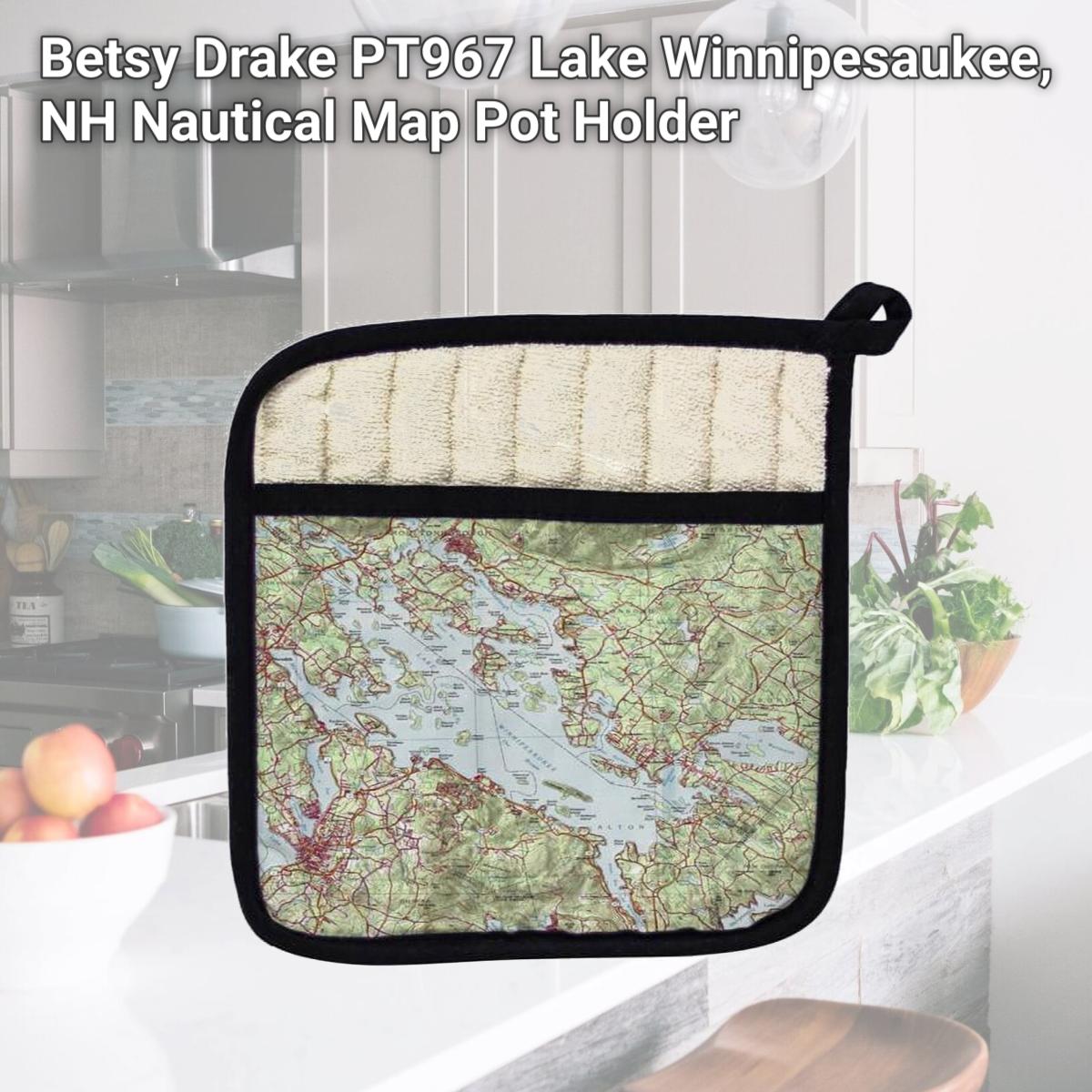 Picture of Betsy Drake PT967 Lake Winnipesaukee, NH Nautical Map Pot Holder