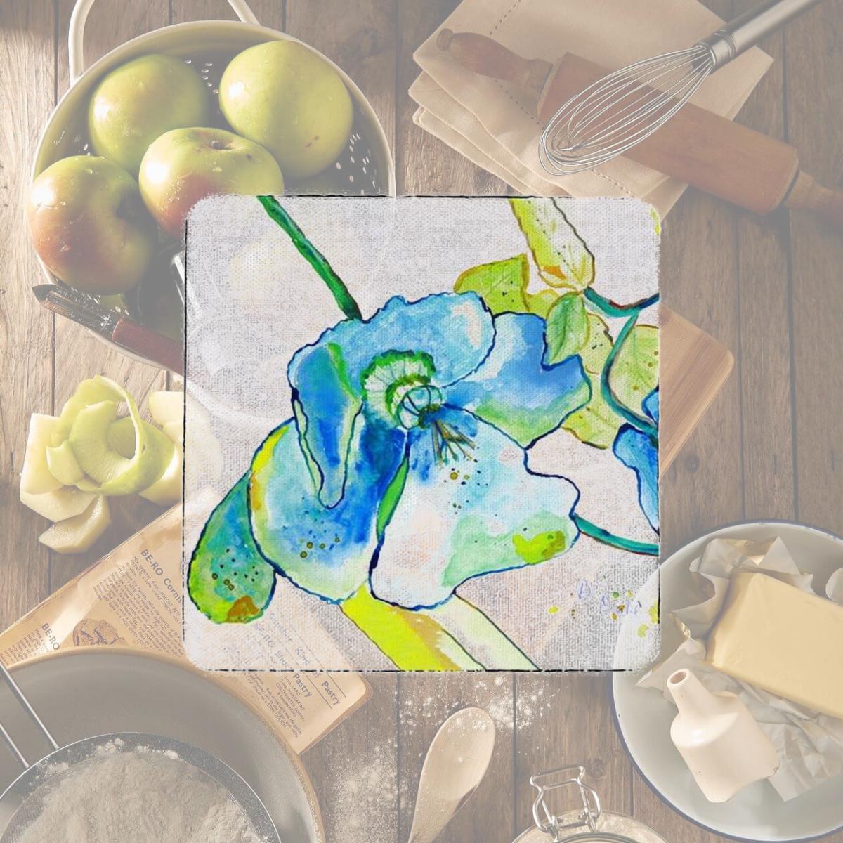 Picture of Betsy Drake CT1115 Blue Hibiscus Coaster - Set of 4