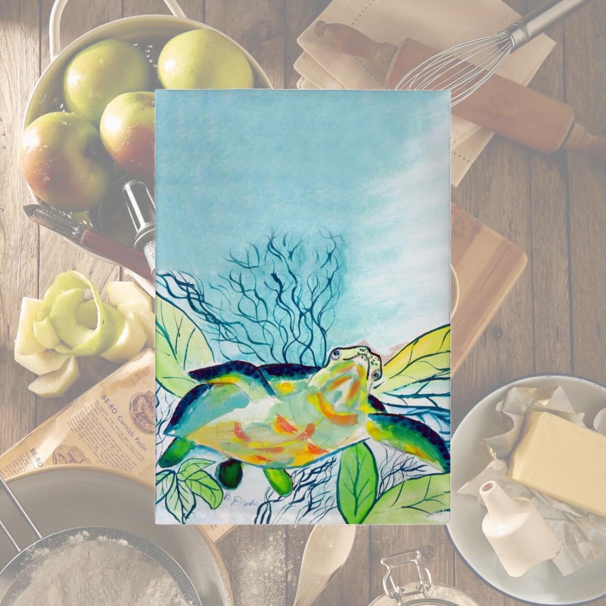 Picture of Betsy Drake GT1118 Smiling Sea Turtle Guest Towel