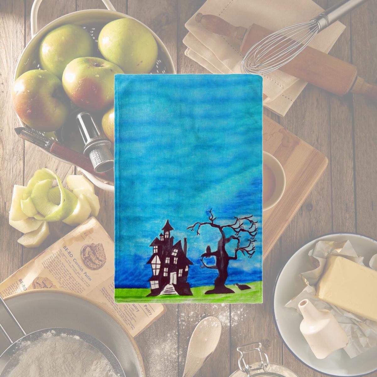 Picture of Betsy Drake KT1041 Haunted House Kitchen Towel
