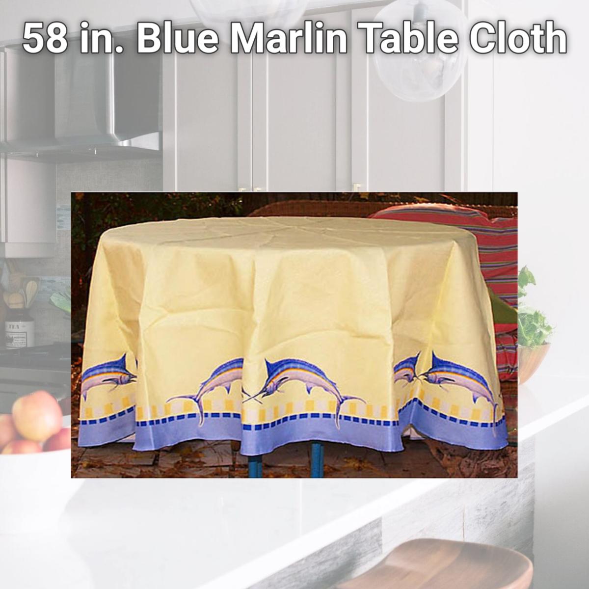 Picture of Betsy Drake TR015 58 in. Blue Marlin Table Cloth