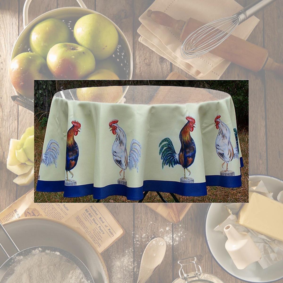 Picture of Betsy Drake TR037 58 in. Rooster Round Table Cloth
