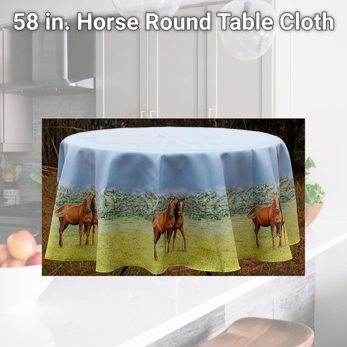 Picture of Betsy Drake TR057 58 in. Horse Round Table Cloth