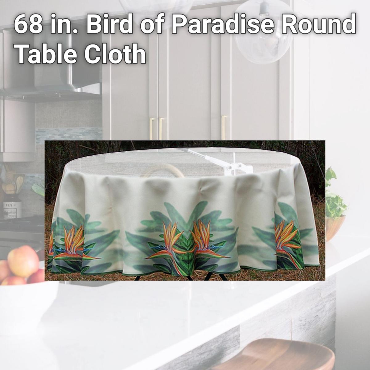 Picture of Betsy Drake TR080G 68 in. Bird of Paradise Round Table Cloth