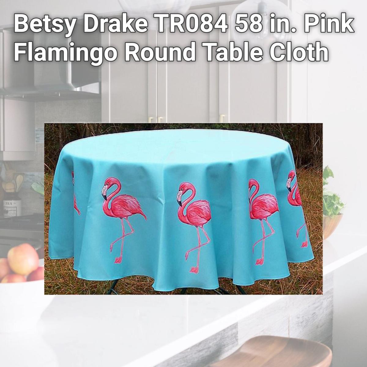 Picture of Betsy Drake TR084 58 in. Pink Flamingo Round Table Cloth