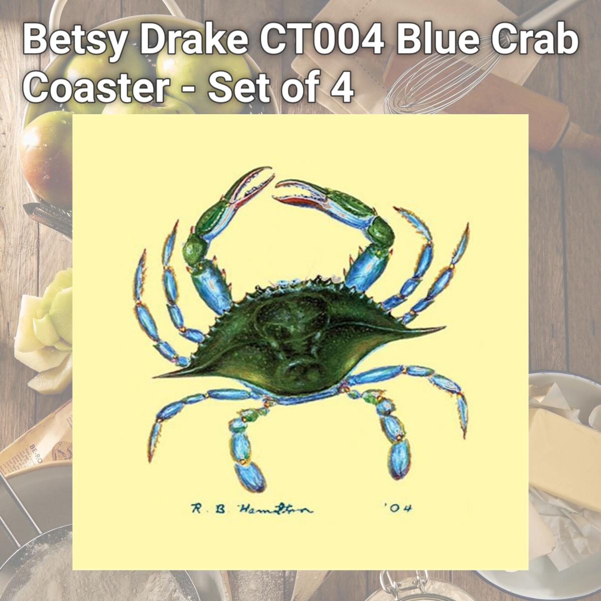 Picture of Betsy Drake CT004 Blue Crab Coaster - Set of 4