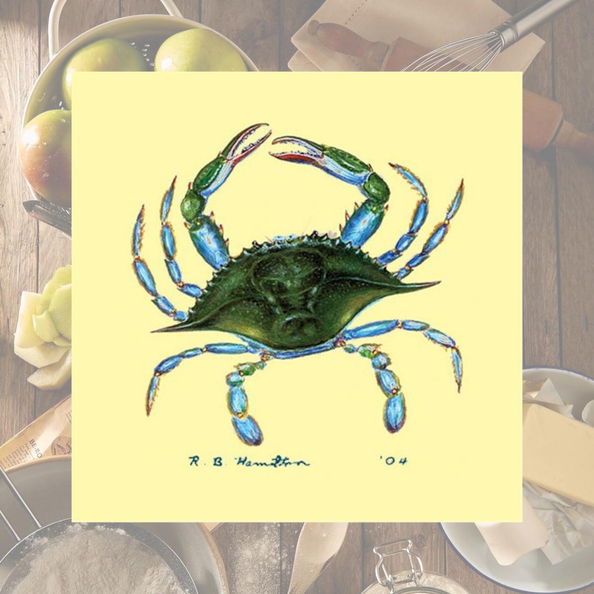 Picture of Betsy Drake CT004 Blue Crab Coaster - Set of 4