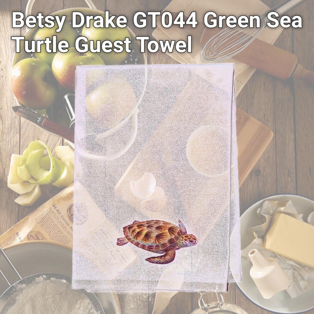 Picture of Betsy Drake GT044 Green Sea Turtle Guest Towel