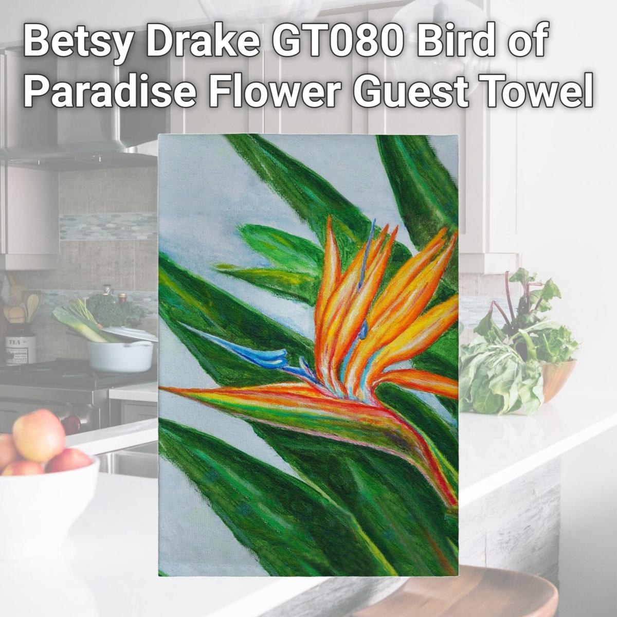 Picture of Betsy Drake GT080 Bird of Paradise Flower Guest Towel
