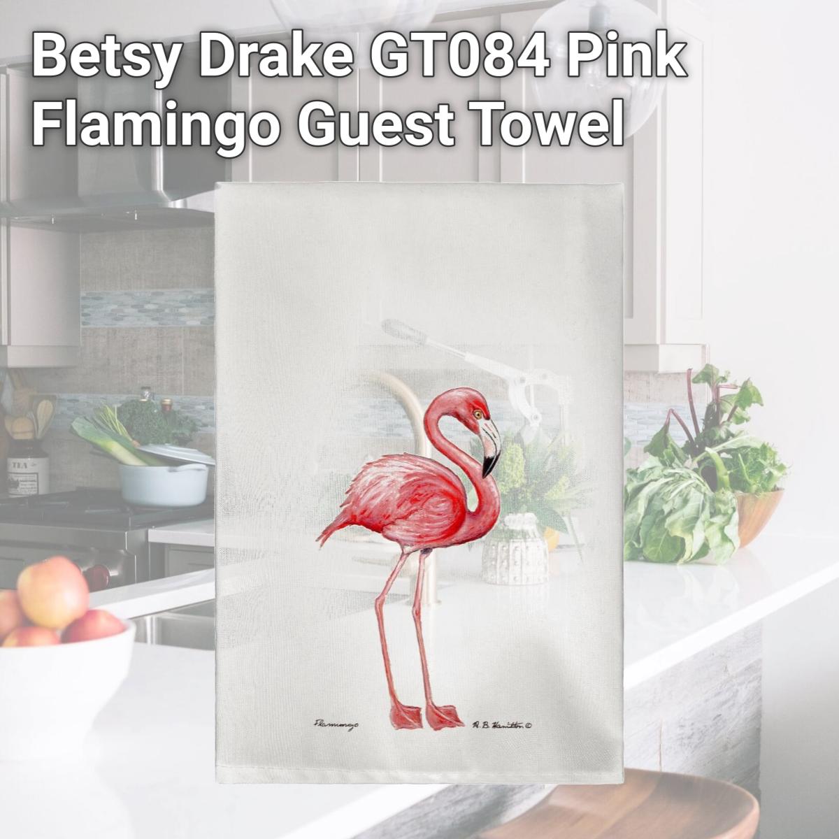Picture of Betsy Drake GT084 Pink Flamingo Guest Towel