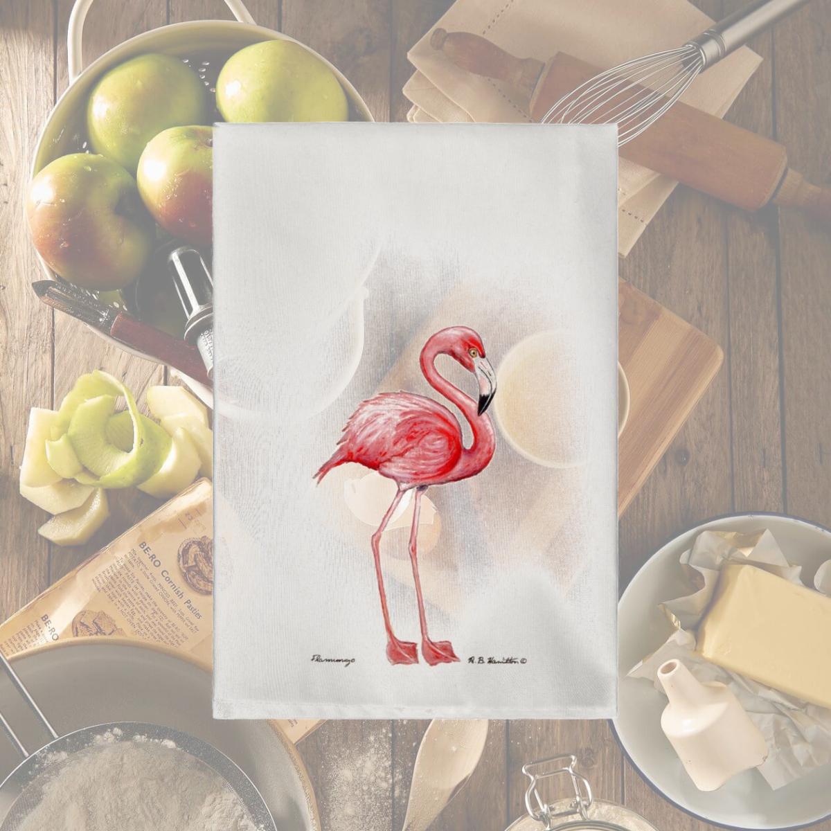 Picture of Betsy Drake GT084 Pink Flamingo Guest Towel
