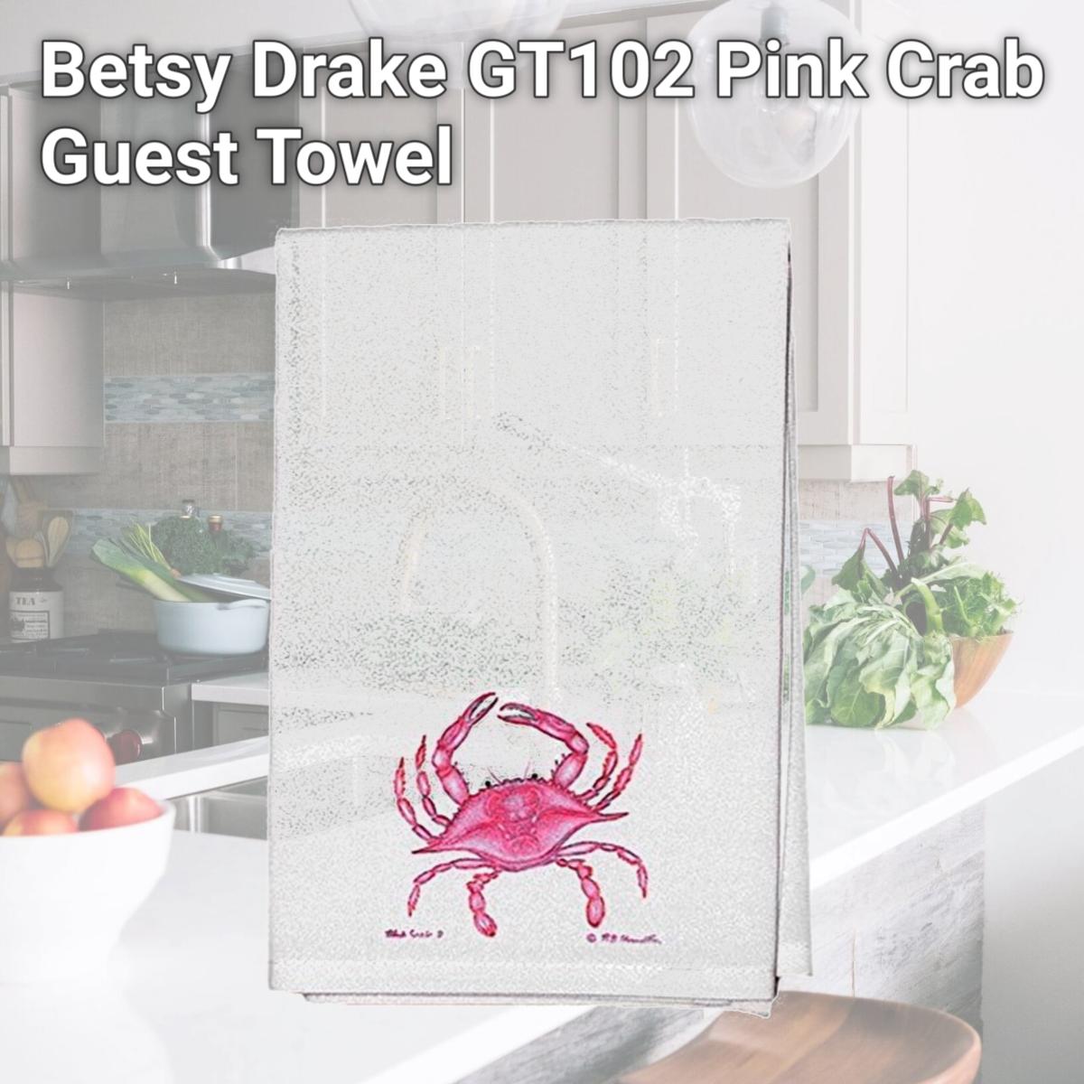 Picture of Betsy Drake GT102 Pink Crab Guest Towel