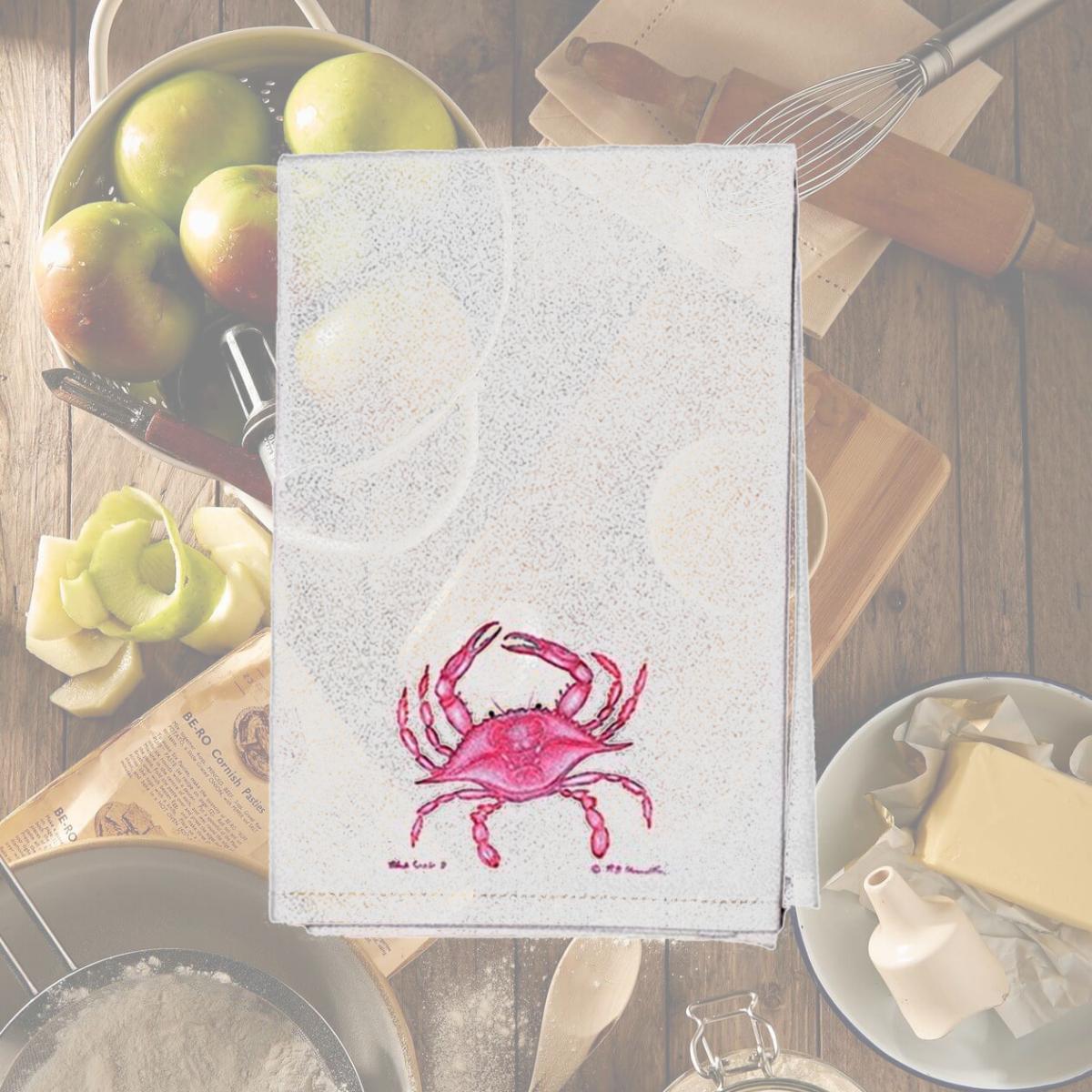 Picture of Betsy Drake GT102 Pink Crab Guest Towel