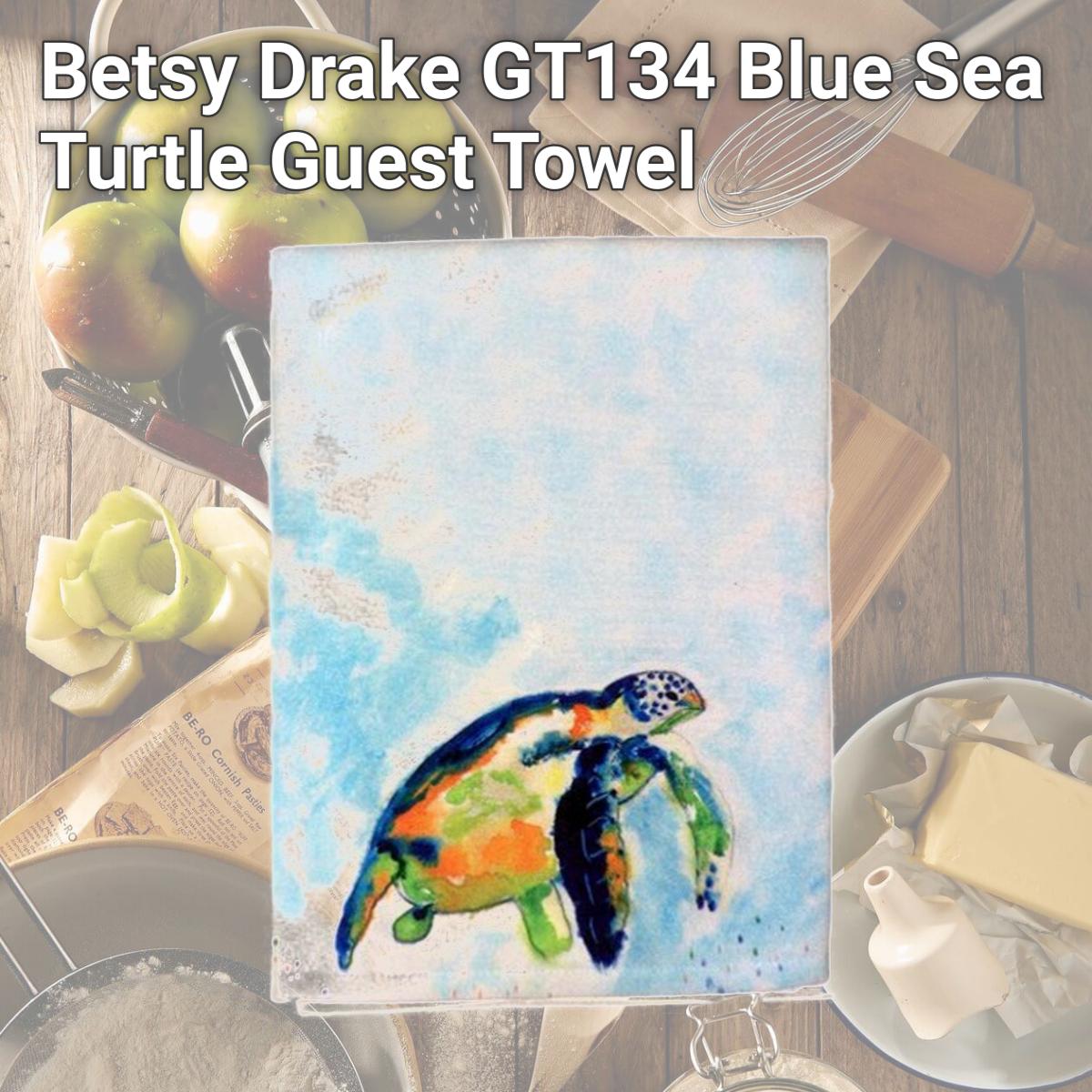 Picture of Betsy Drake GT134 Blue Sea Turtle Guest Towel