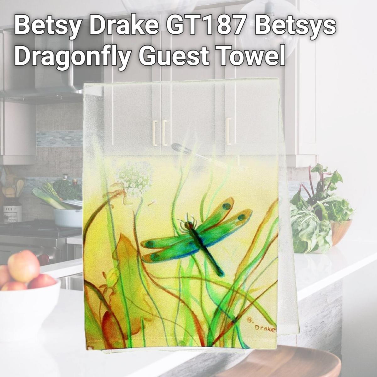 Picture of Betsy Drake GT187 Betsys Dragonfly Guest Towel