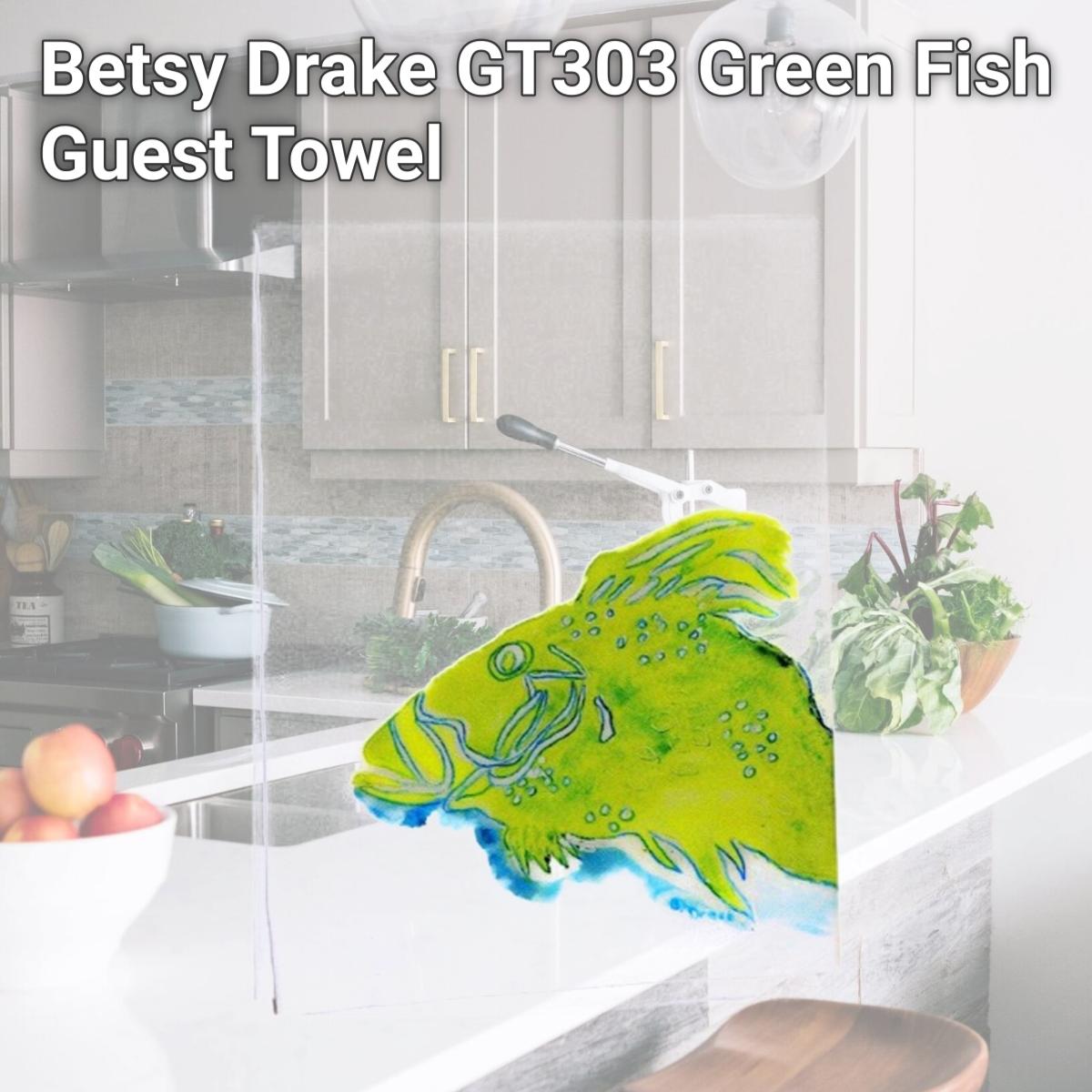 Picture of Betsy Drake GT303 Green Fish Guest Towel