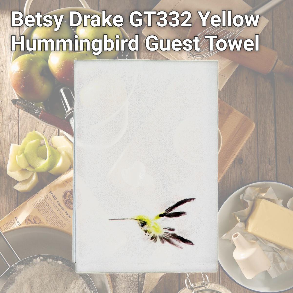Picture of Betsy Drake GT332 Yellow Hummingbird Guest Towel