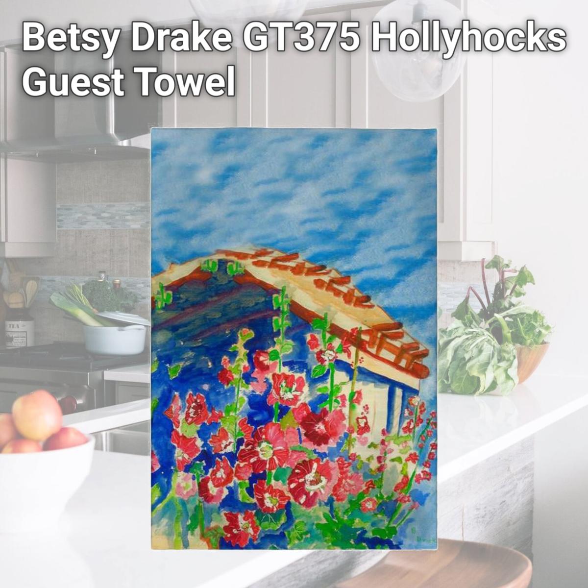 Picture of Betsy Drake GT375 Hollyhocks Guest Towel
