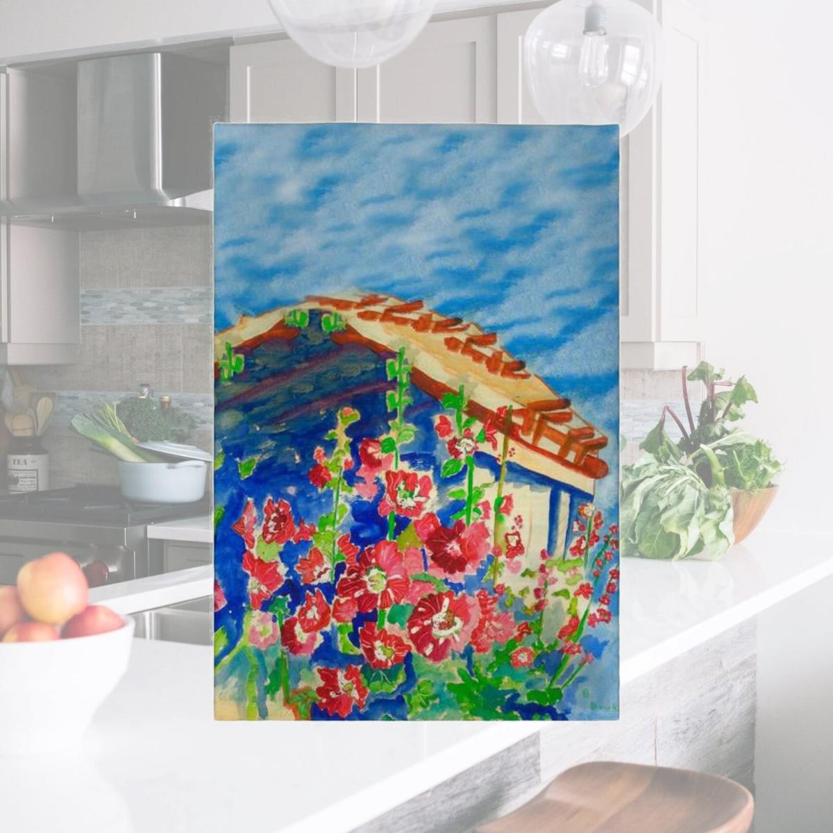 Picture of Betsy Drake GT375 Hollyhocks Guest Towel