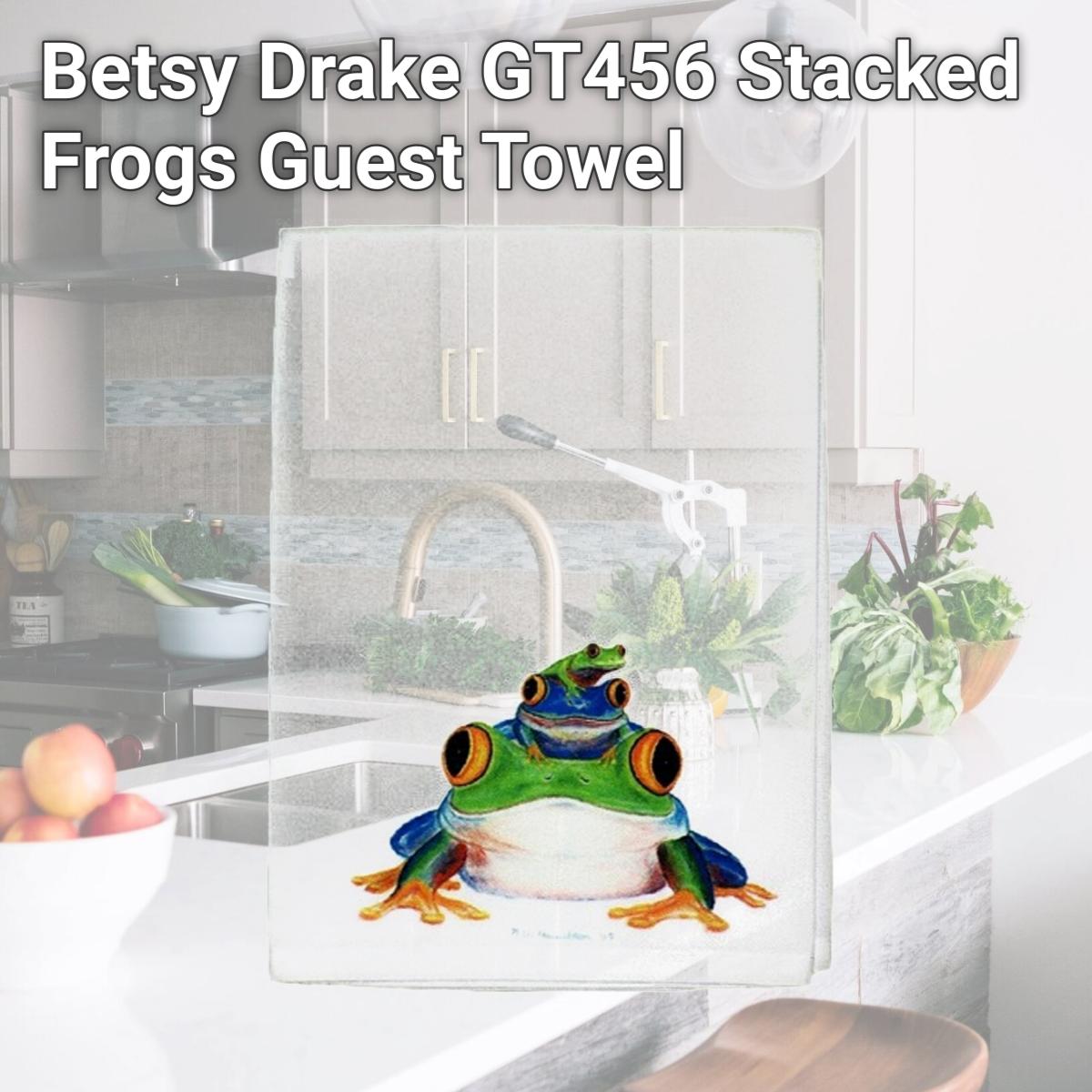 Picture of Betsy Drake GT456 Stacked Frogs Guest Towel