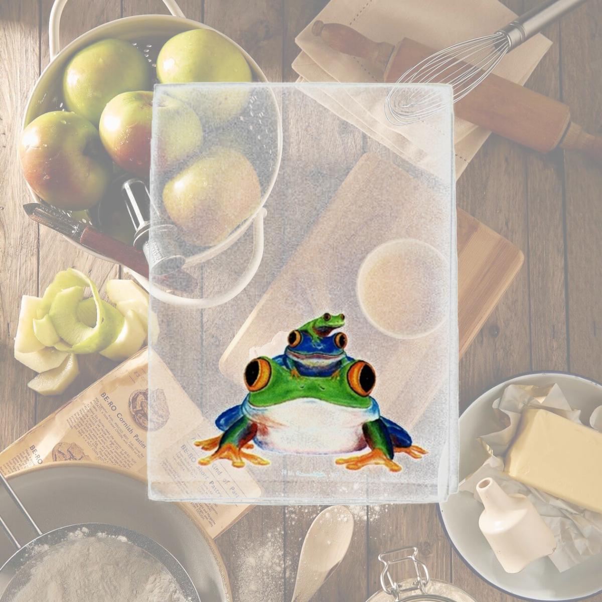 Picture of Betsy Drake GT456 Stacked Frogs Guest Towel