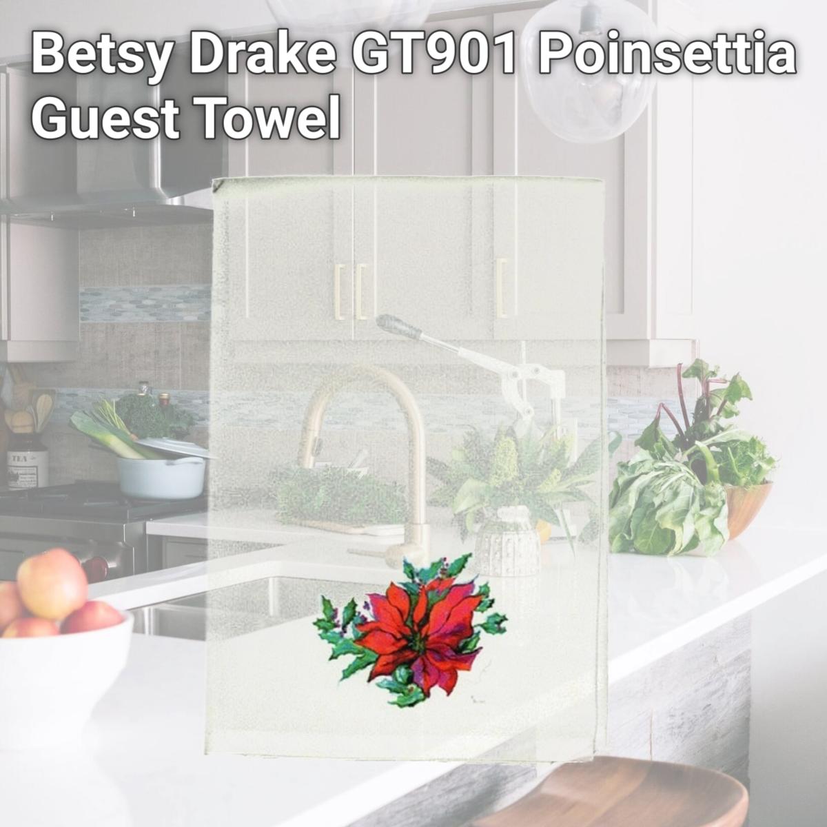 Picture of Betsy Drake GT901 Poinsettia Guest Towel