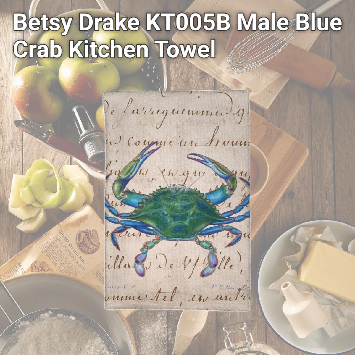 Picture of Betsy Drake KT005B Male Blue Crab Kitchen Towel