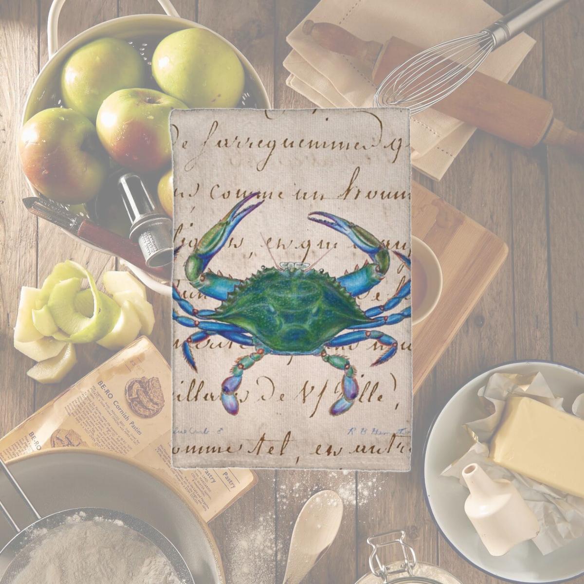 Picture of Betsy Drake KT005B Male Blue Crab Kitchen Towel