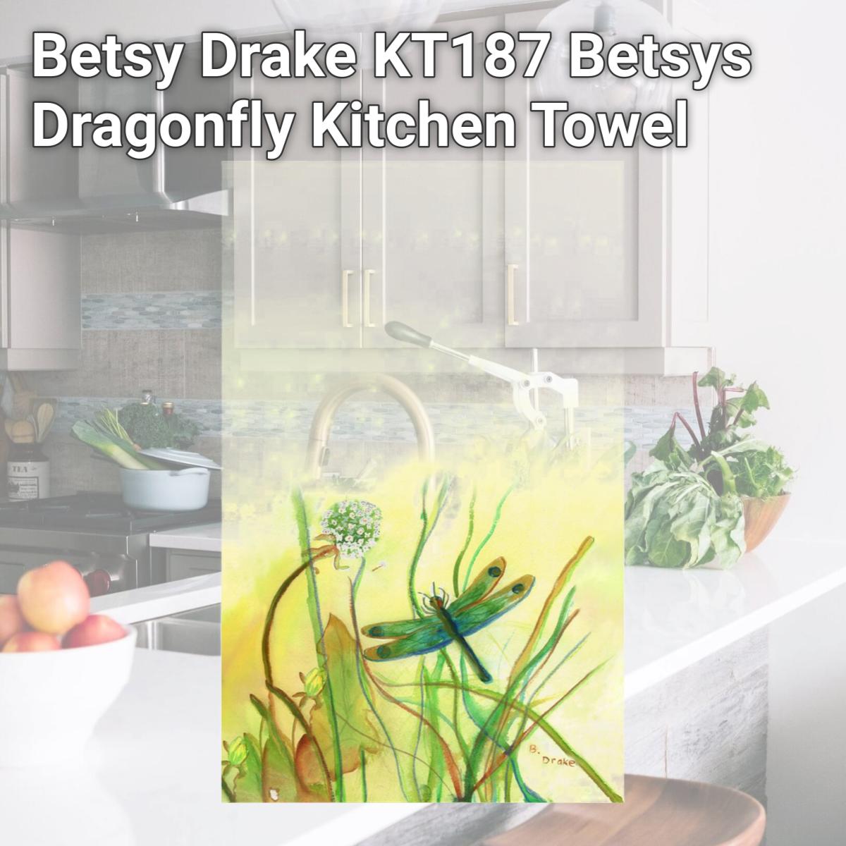 Picture of Betsy Drake KT187 Betsys Dragonfly Kitchen Towel