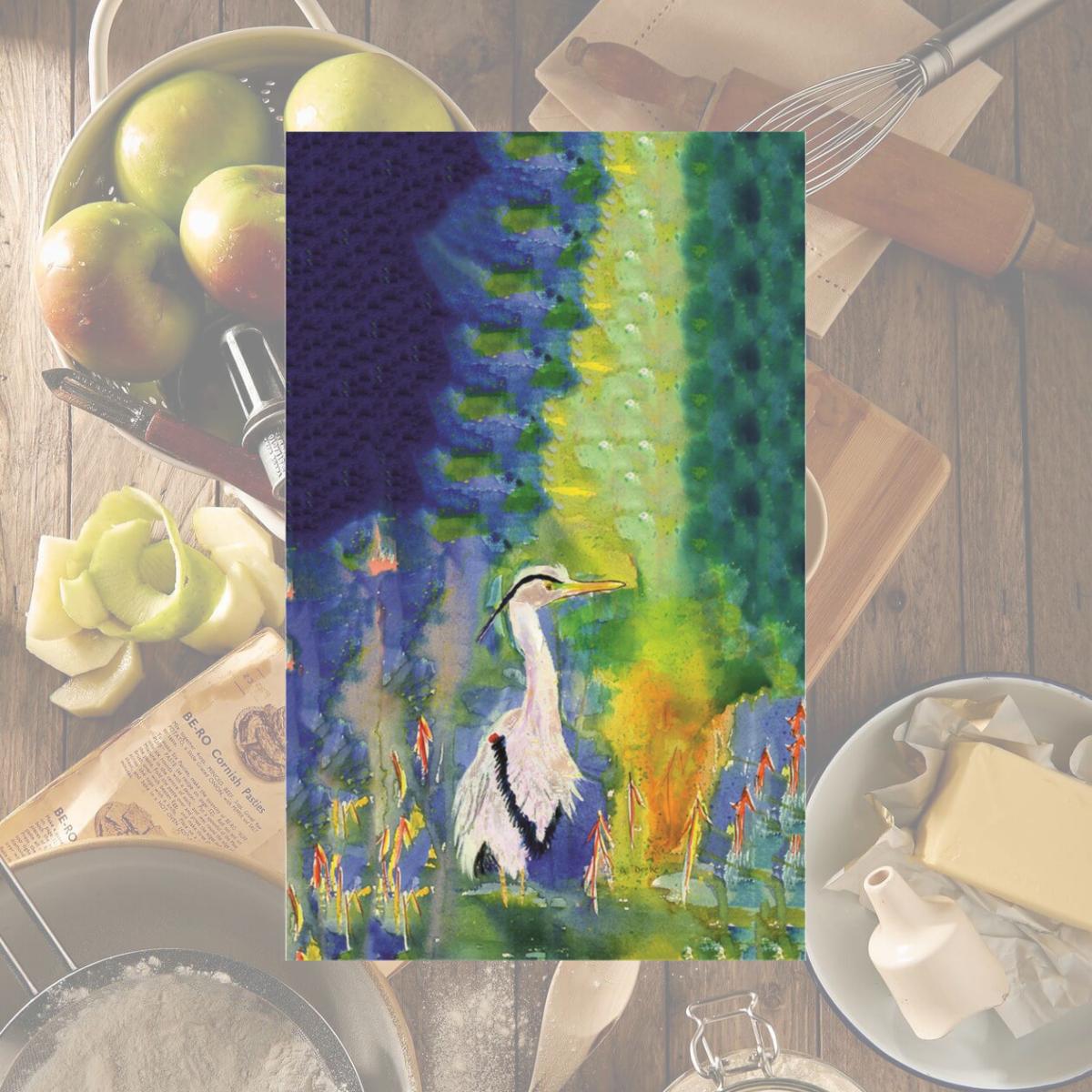 Picture of Betsy Drake KT329 D&Bs Blue Heron Kitchen Towel