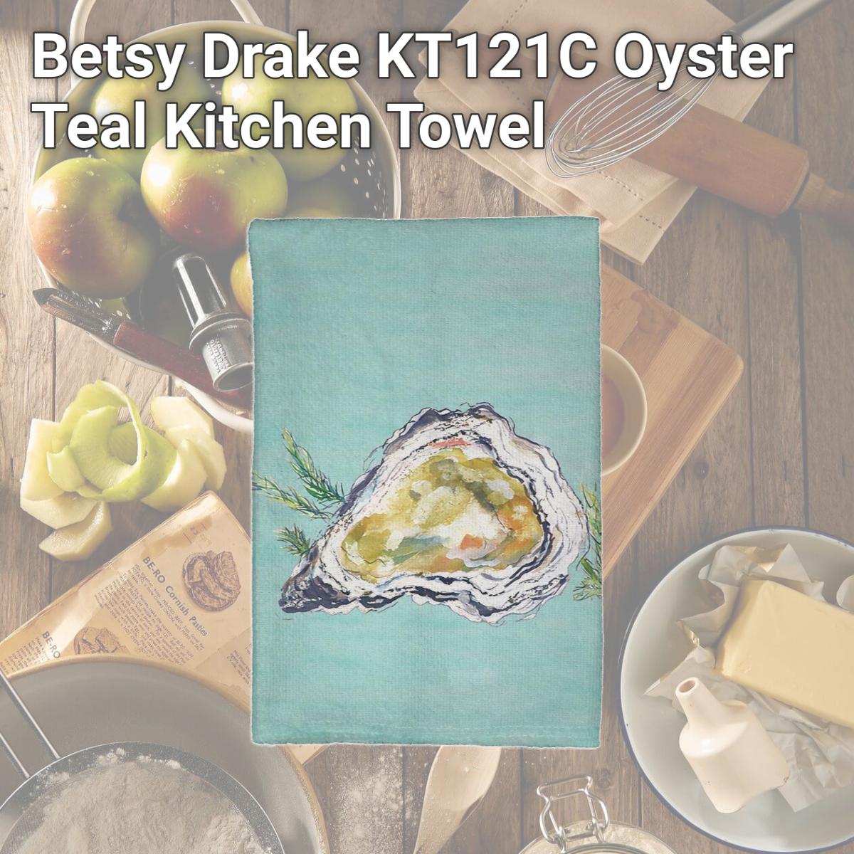 Picture of Betsy Drake KT121C Oyster Teal Kitchen Towel