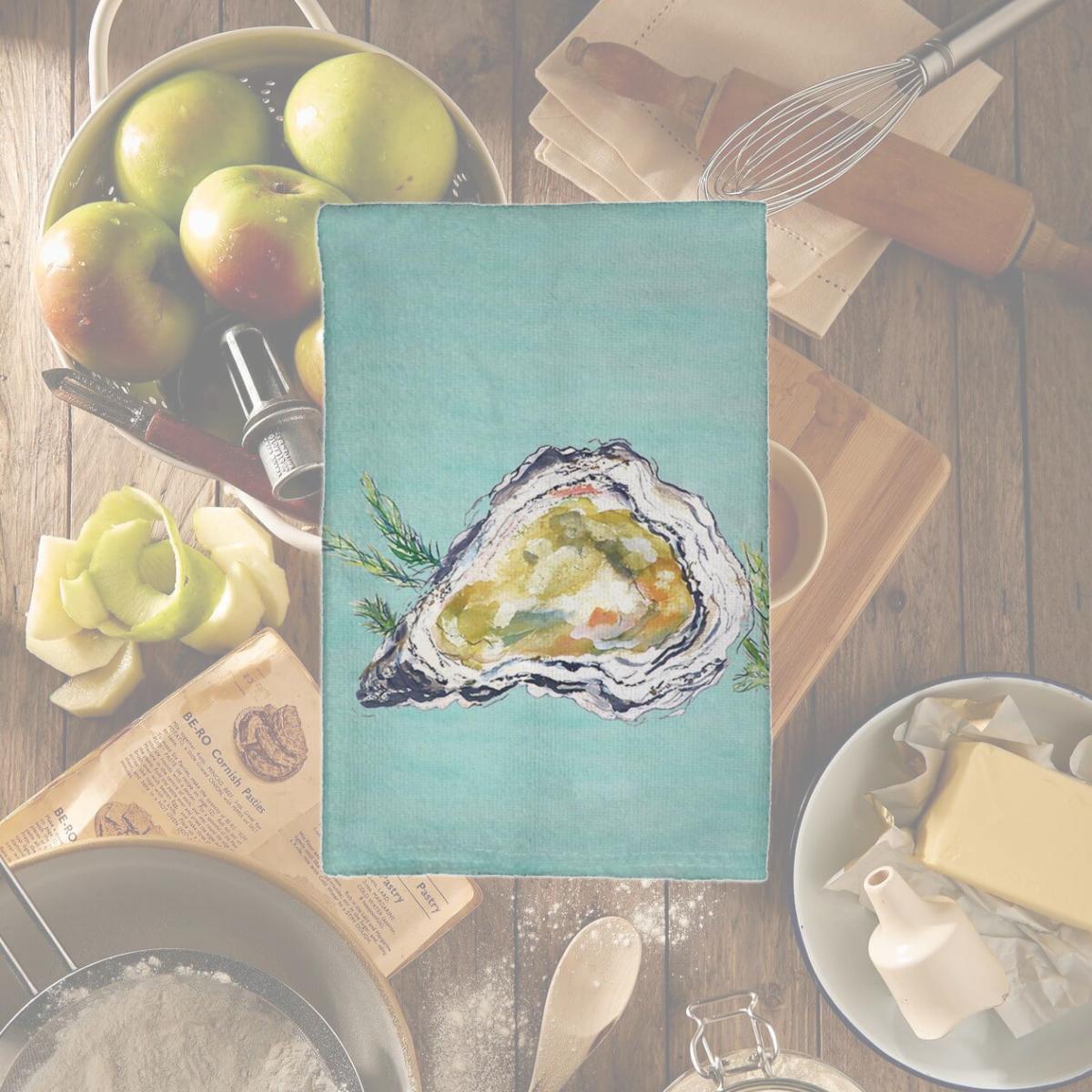 Picture of Betsy Drake KT121C Oyster Teal Kitchen Towel
