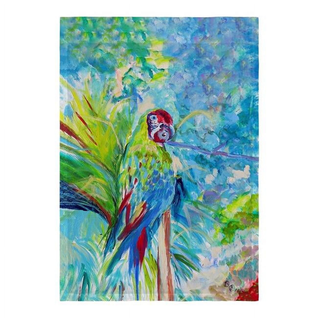 12.5 x 18 in. Green Parrot II Flag