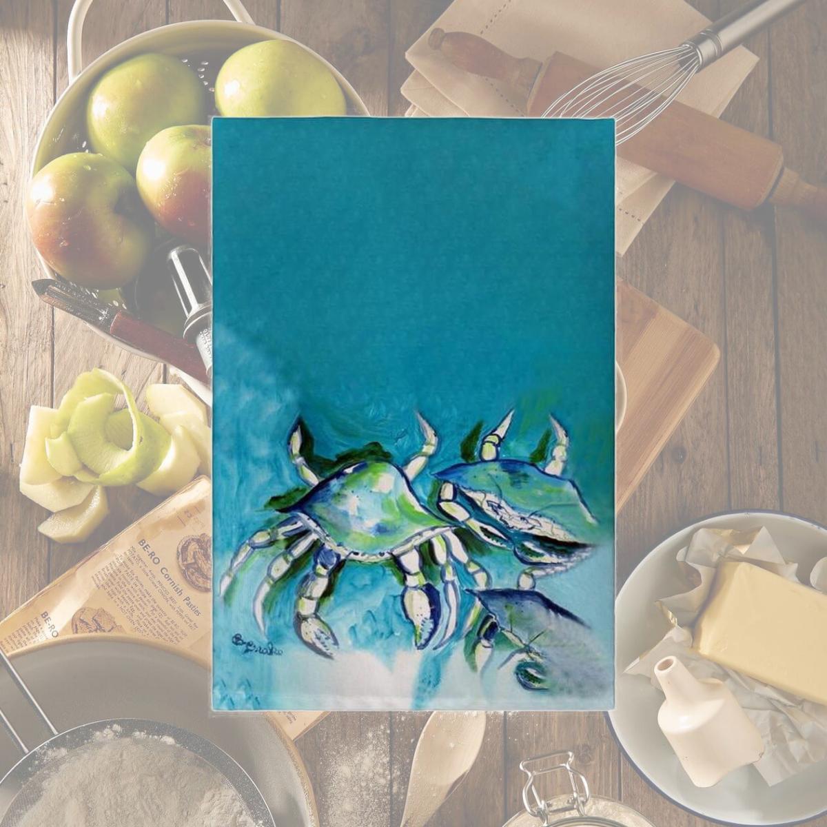 Picture of Betsy Drake GT1134 White Crabs Guest Towel