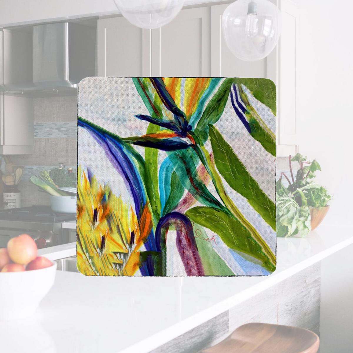 Picture of Betsydrake CT1162 Teal Paradise II Coaster - Set of 4