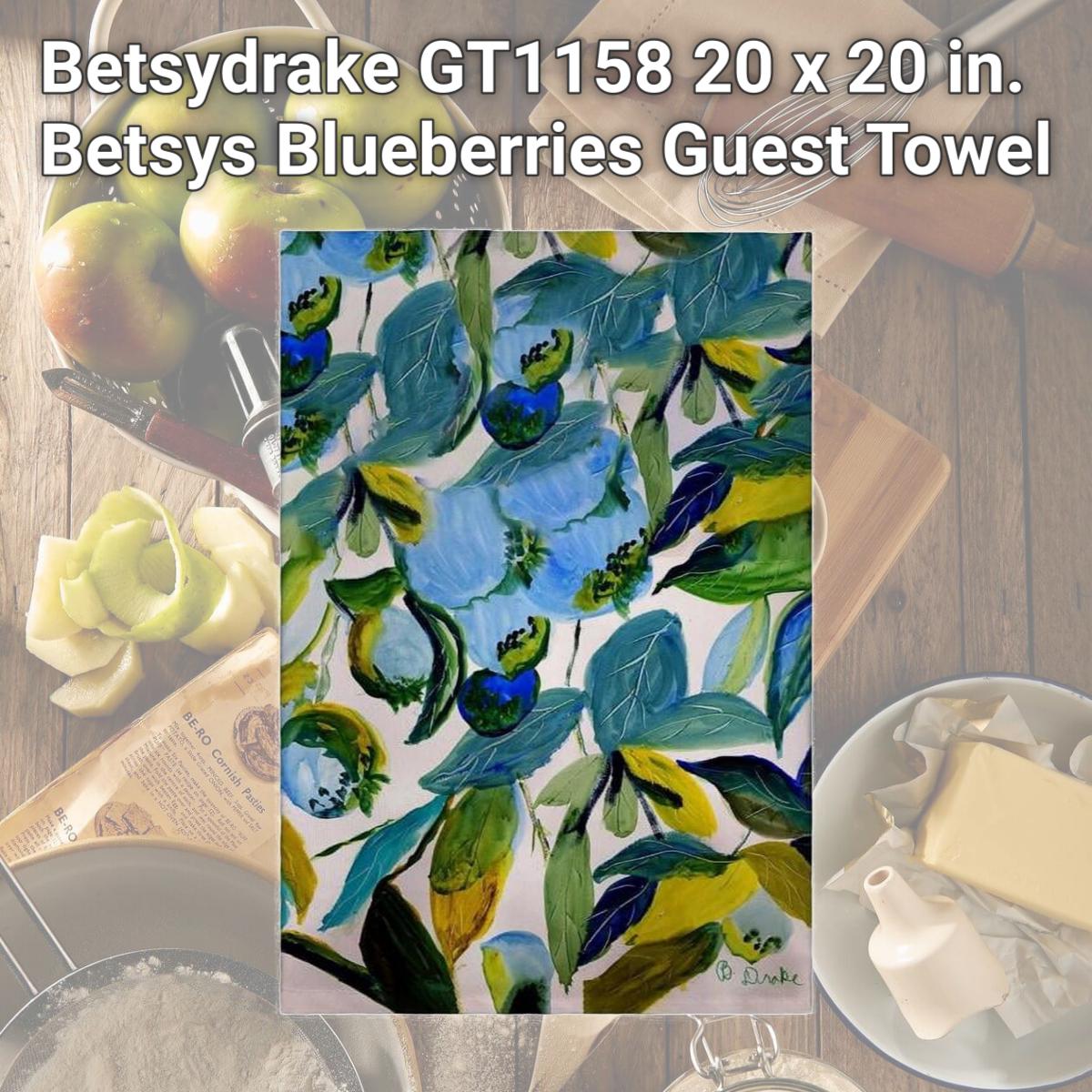Picture of Betsydrake GT1158 20 x 20 in. Betsys Blueberries Guest Towel