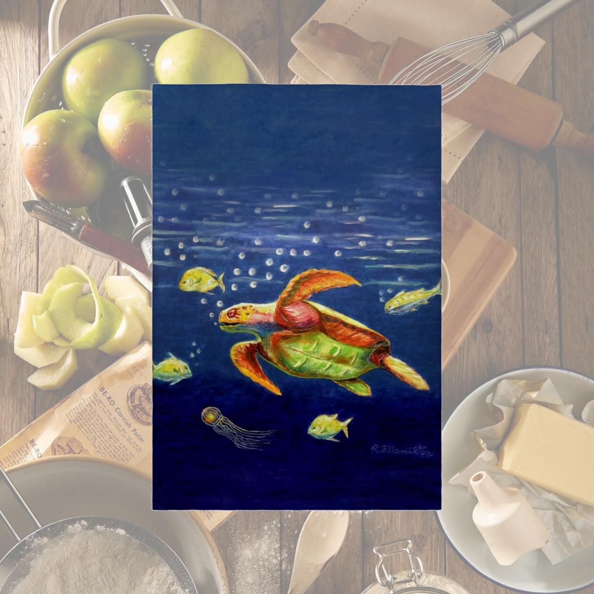 Picture of Betsydrake GT1168 20 x 20 in. Dicks Sea Turtle Guest Towel