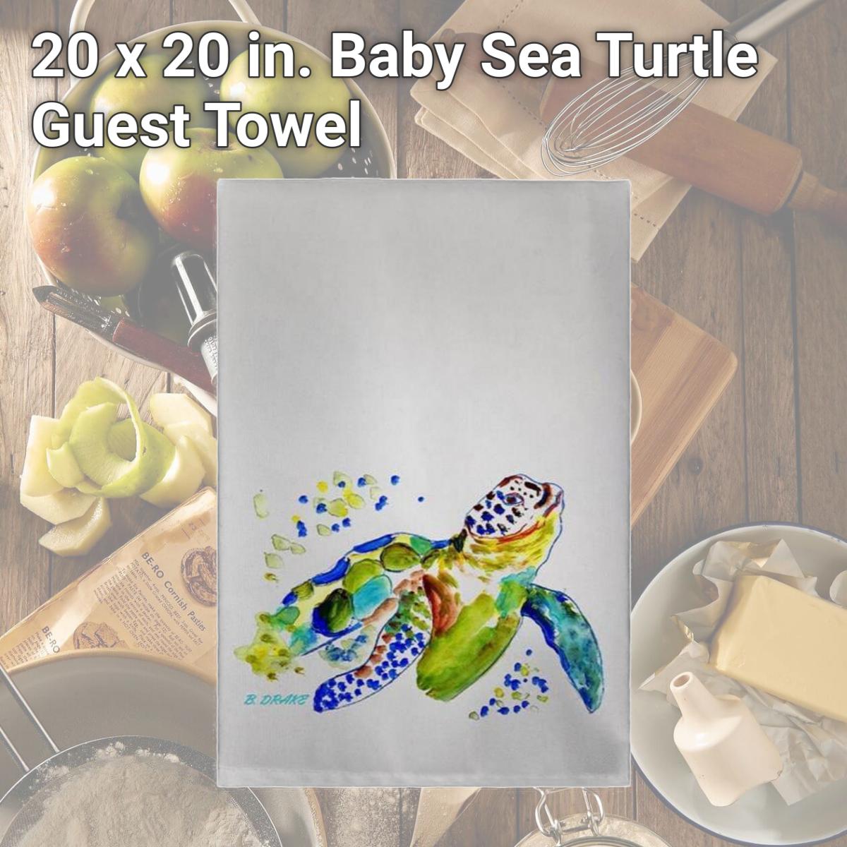 Picture of Betsydrake GT1170 20 x 20 in. Baby Sea Turtle Guest Towel