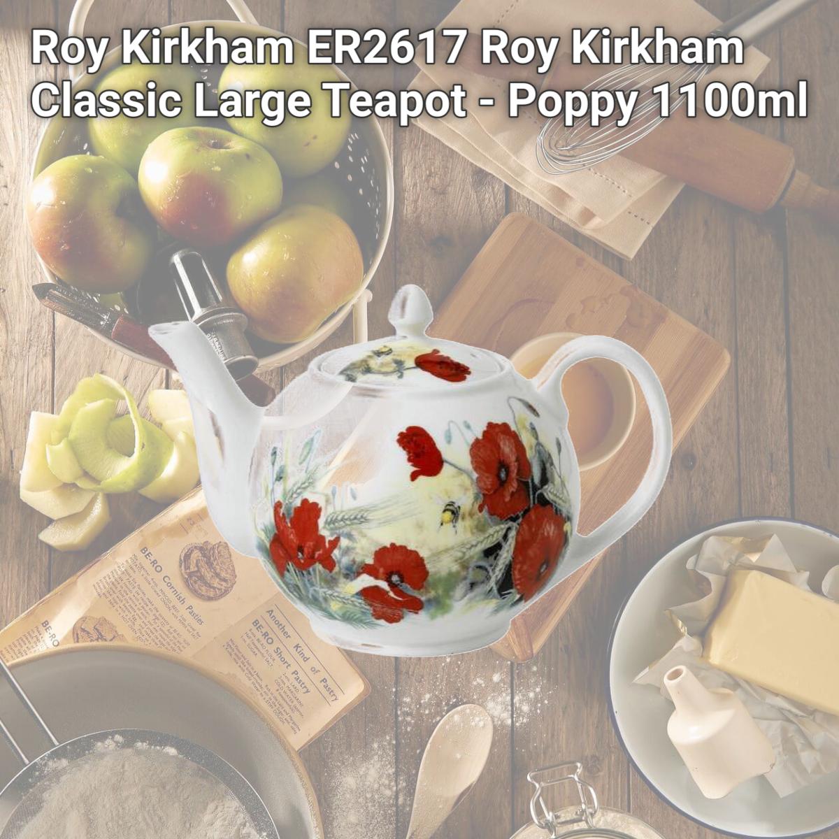 Picture of Roy Kirkham ER2617 Roy Kirkham Classic Large Teapot - Poppy 1100ml