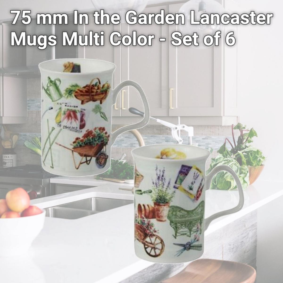 Picture of Roy Kirkham ER21106 75 mm In the Garden Lancaster Mugs, Multi Color - Set of 6