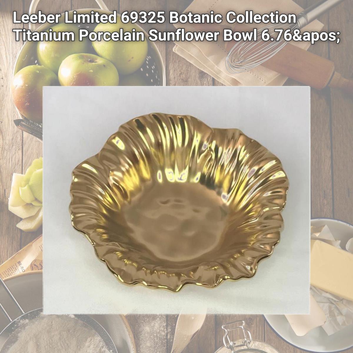 Picture of Leeber Limited 69325 Botanic Collection Titanium Porcelain Sunflower Bowl 6.76'