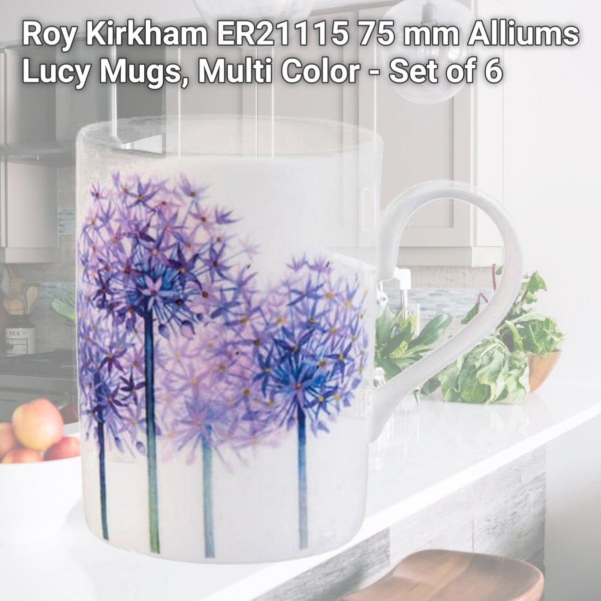 Picture of Roy Kirkham ER21115 75 mm Alliums Lucy Mugs, Multi Color - Set of 6