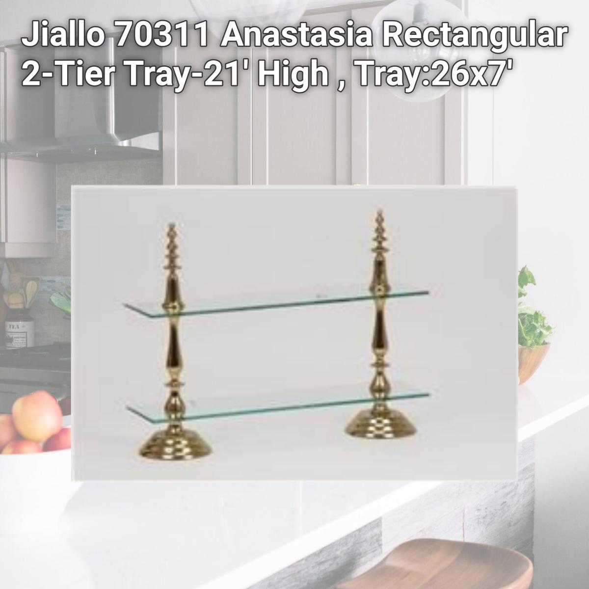 Picture of Jiallo 70311 Anastasia Rectangular 2-Tier Tray-21' High , Tray:26x7'