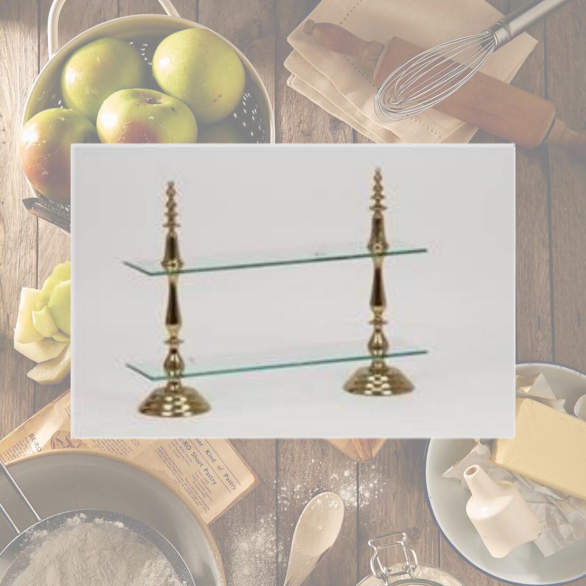 Picture of Jiallo 70311 Anastasia Rectangular 2-Tier Tray-21' High , Tray:26x7'