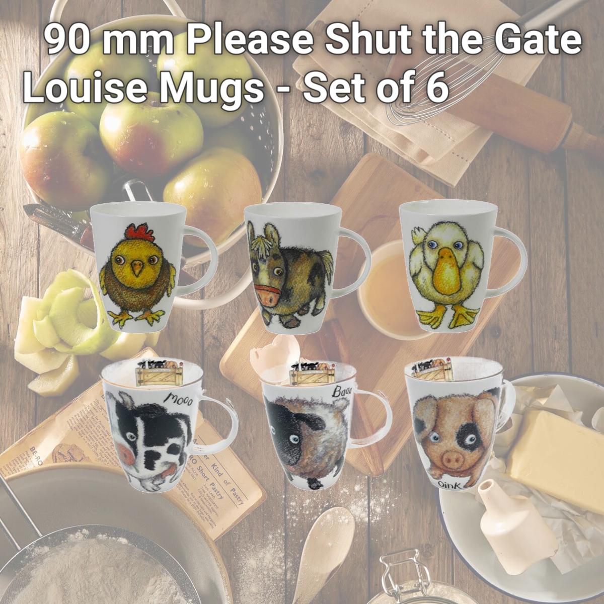 Picture of Roy Kirkham ER2338 90 mm Please Shut the Gate Louise Mugs - Set of 6