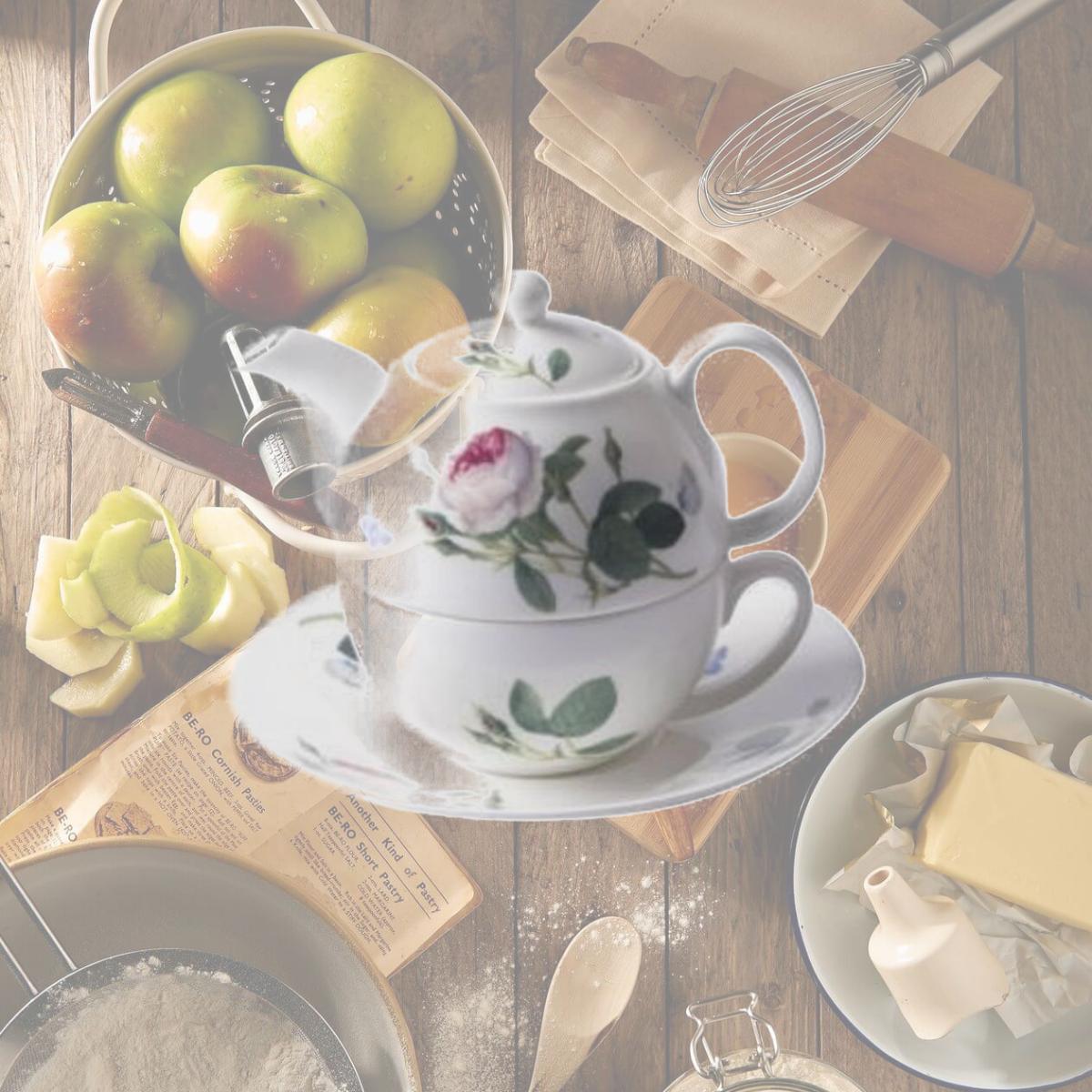 Picture of Roy Kirkham ER30103 90 mm Palace Garden Tea for One Teapot with Tea Cup & Saucer, Multi Color