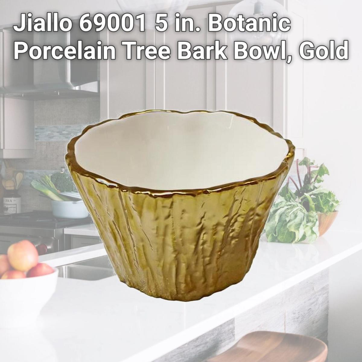 Picture of Jiallo 69001 5 in. Botanic Porcelain Tree Bark Bowl, Gold
