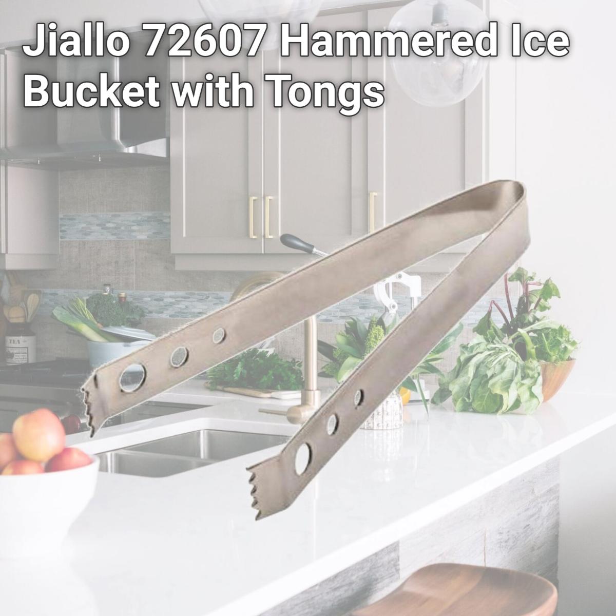 Picture of Jiallo 72607 Hammered Ice Bucket with Tongs