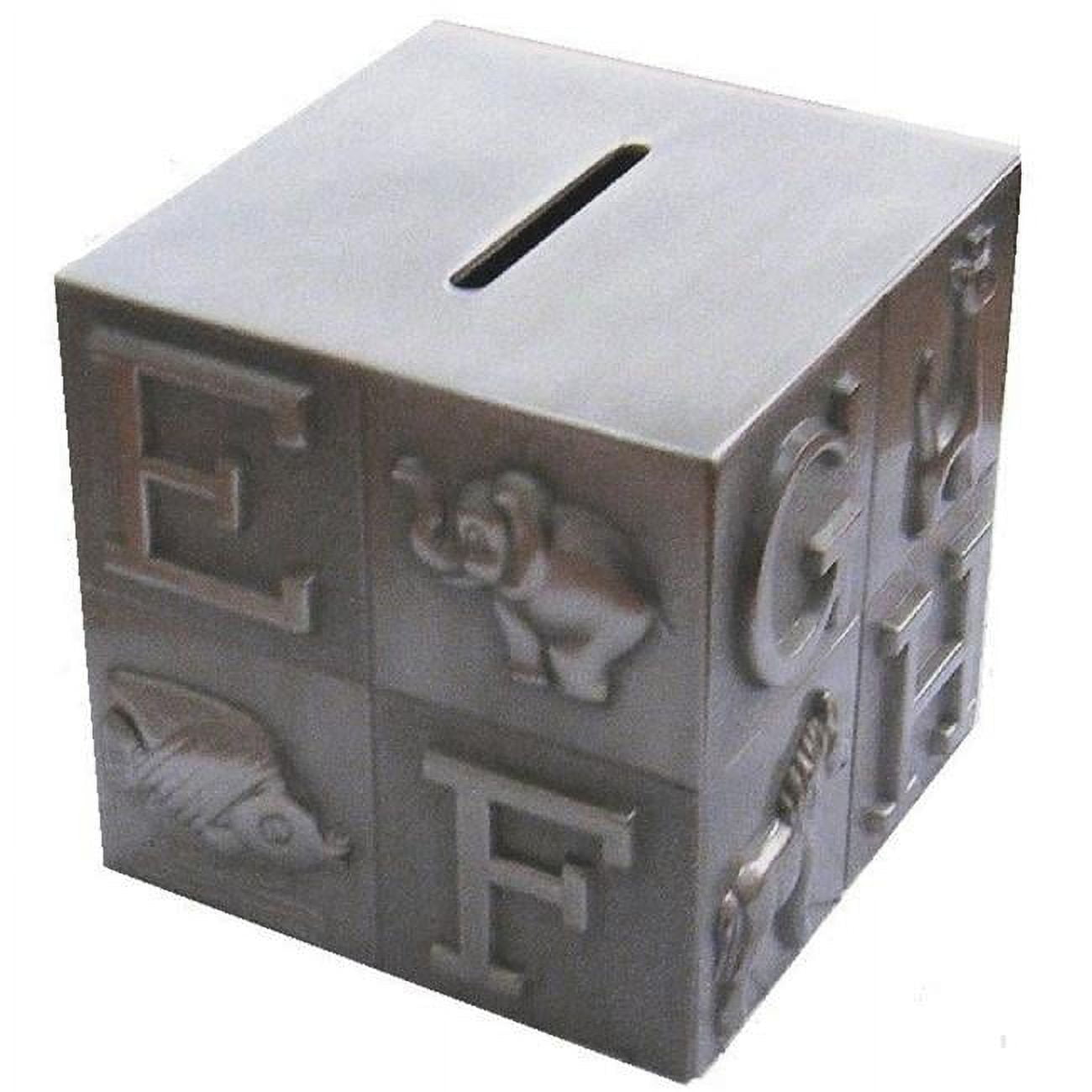 Pewter Plated ABC Block Money Bank